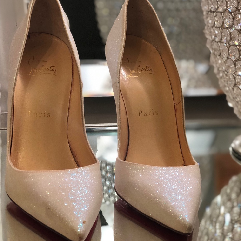 Christian louboutin glittered pumps